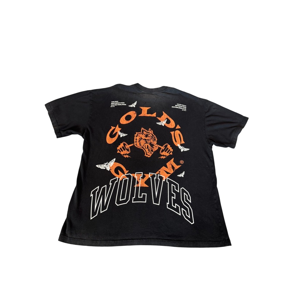 Darc Sport Golds Gym Wolves Worldwide T Shirt Black Orange Limited Edition L